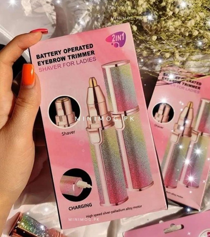 2 In 1 USB Rechargeable Eyebrow Trimmer Electric Hair Remover kn-422