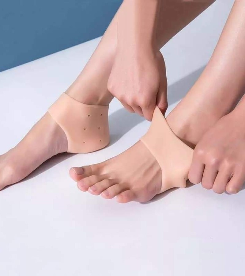 Anti Heel Crack Pads Heel Protectors Set for Pain Relief, Silicone Half Heel Anti Crack Covers kn-207