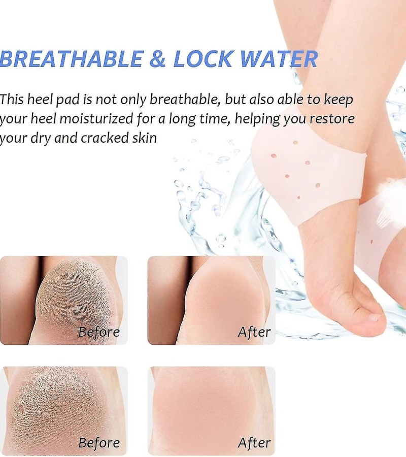 Anti Heel Crack Pads Heel Protectors Set for Pain Relief, Silicone Half Heel Anti Crack Covers kn-207