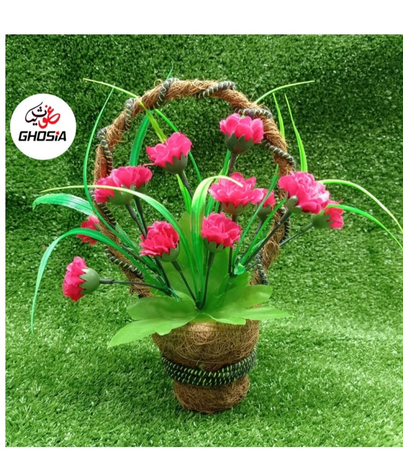 Colorful Artificial Flowers Beautiful Flowers Pot Fabric Flowers Bucket Decoration Piece