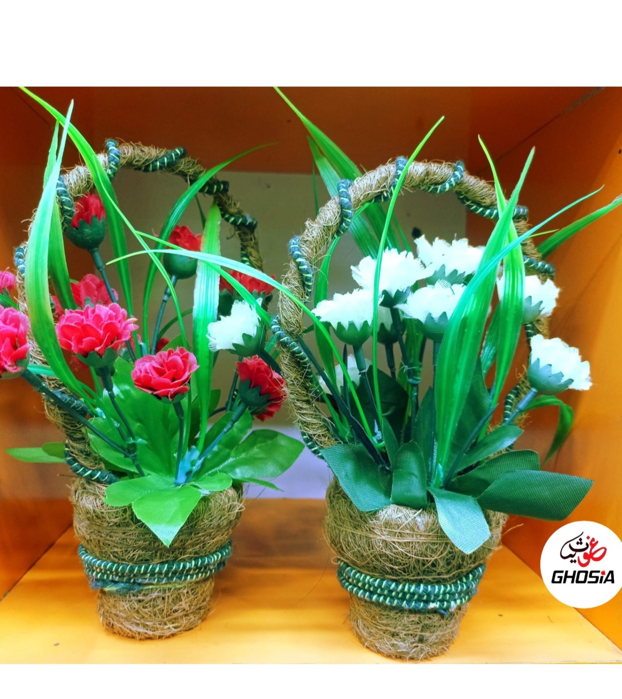 Colorful Artificial Flowers Beautiful Flowers Pot Fabric Flowers Bucket Decoration Piece