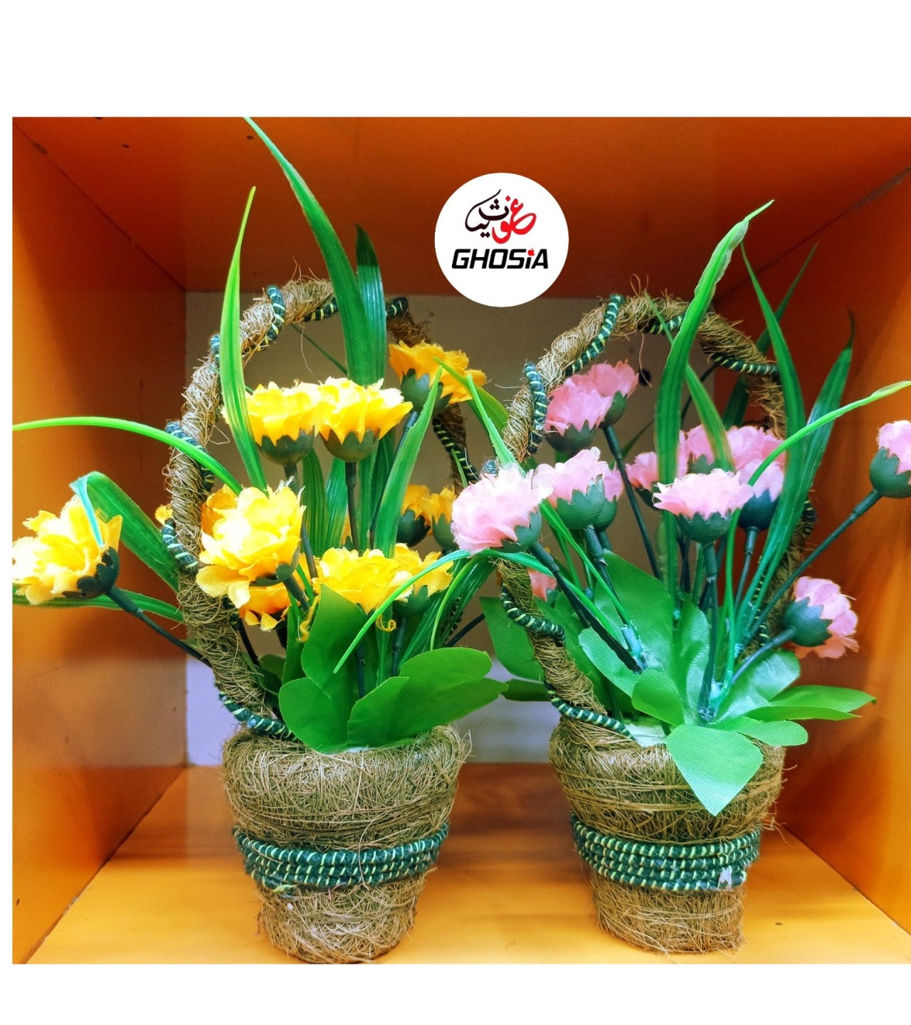 Colorful Artificial Flowers Beautiful Flowers Pot Fabric Flowers Bucket Decoration Piece