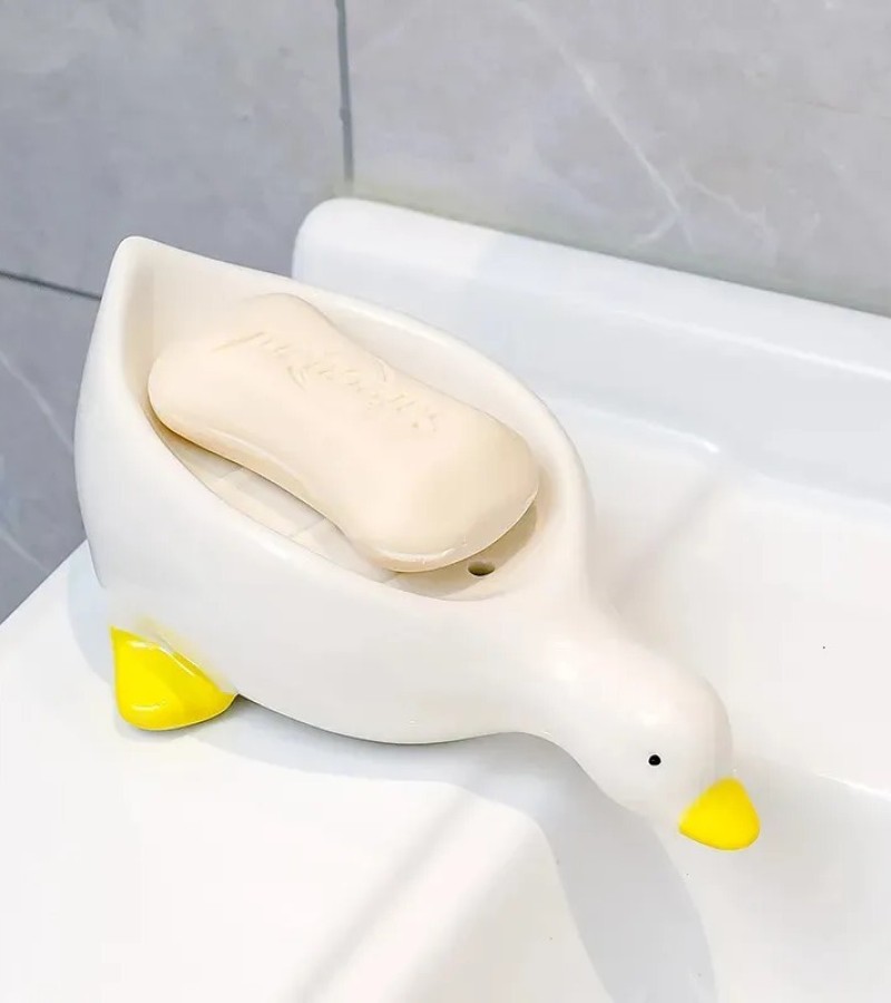 Cute Duck Shape Soap Holder Dish With Water Drain System Super Cute Soap Holder For Counter Storage