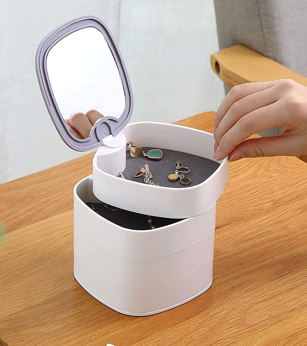 Foldable 4 layers Jewelry organizer