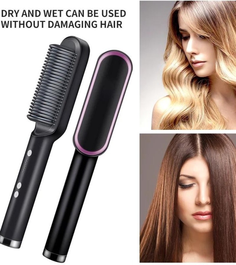 HQT-909B Hair Straightener Ceramic Heated Hair Brush