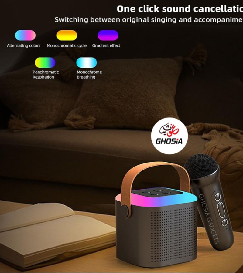 Karaoke Machine for Adults and Kids Portable Bluetooth Speaker System with Wireless Microphone
