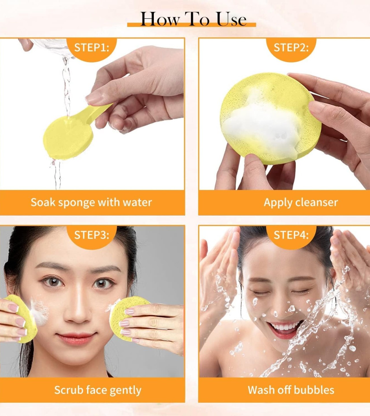 Magic lady face cleaning wash puff sponge kn-283