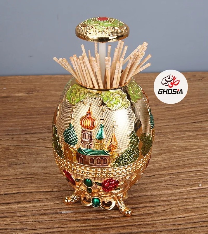 Metal Toothpick Holder European Automatic Toothpick Box Household Storage Decoration