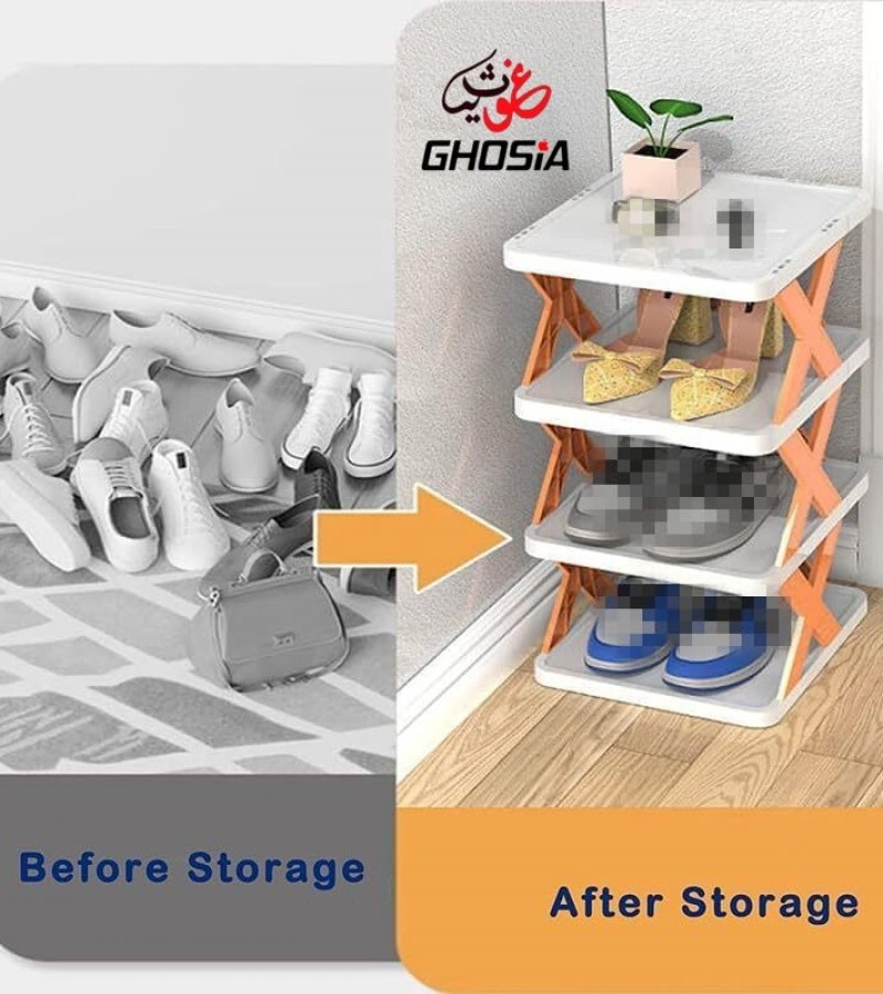Multi Layer Shoe Rack Organizer, Small Creative Vertical Shoe Stand, Narrow Shoe Storage Rack