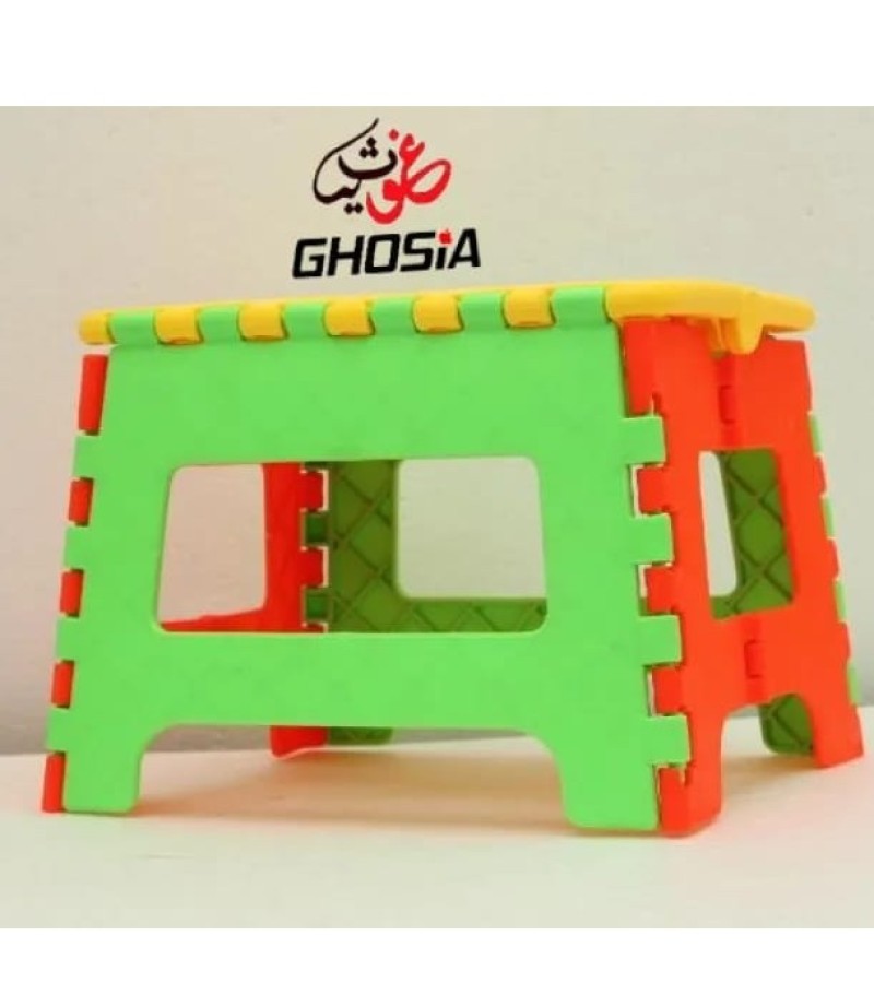 Multi-Purpose Folding Stool With Ultra Strong Durability Foldable Bright Colorful Step Stool Lightweight Stool ( Medium Size )