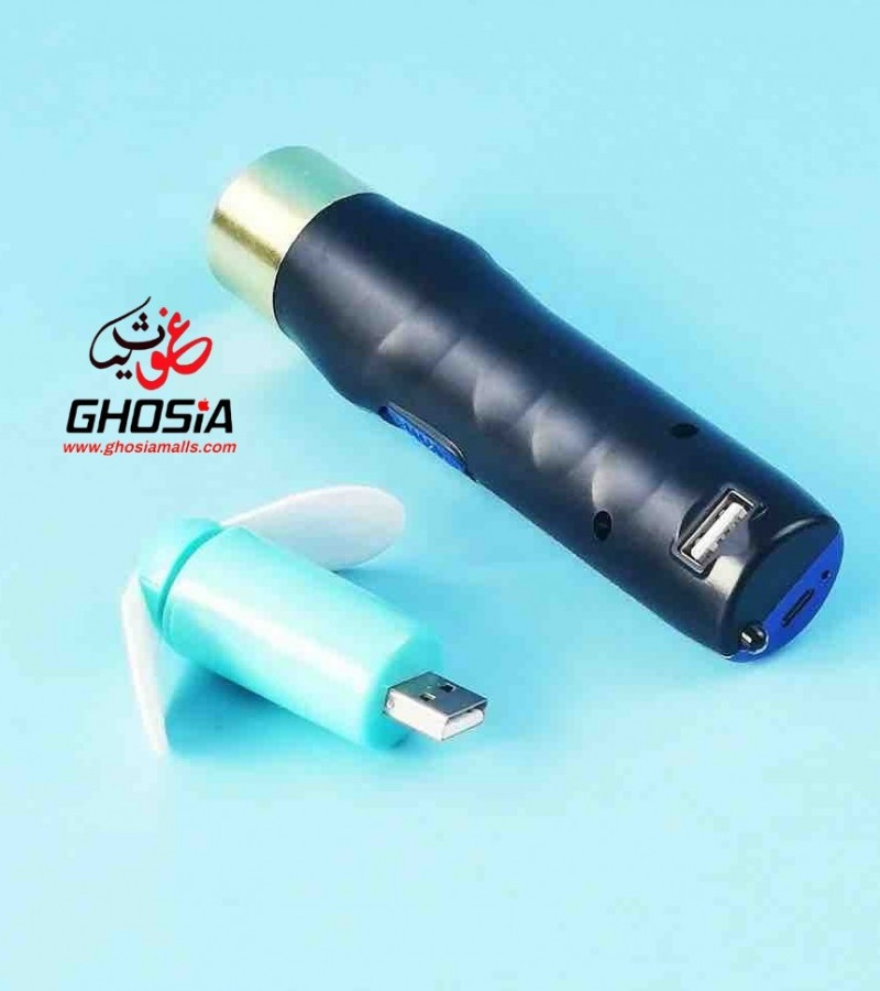 Multifunction 5 in one trimeer, shaver, flashlight, cigarette lighter, handheld electric fan- 5014