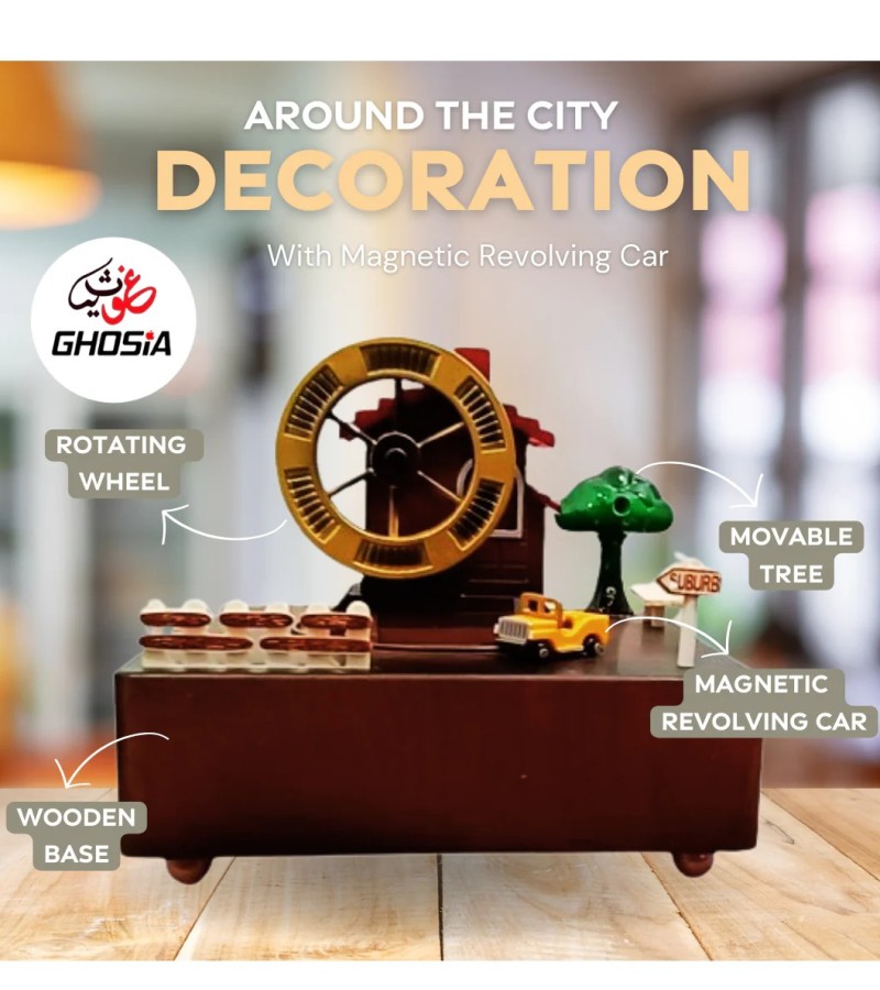 Retro European & Nordic Style Music Box With Rotating Car Design Decoration Piece Great Gift For Kids, Students, Wedding