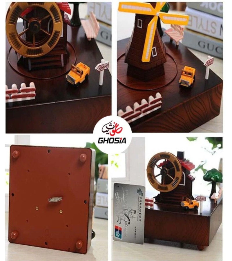 Retro European & Nordic Style Music Box With Rotating Car Design Decoration Piece Great Gift For Kids, Students, Wedding