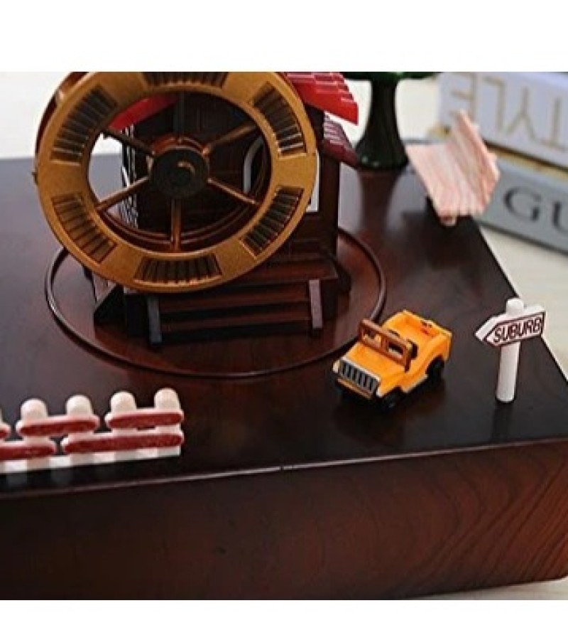 Retro European & Nordic Style Music Box With Rotating Car Design Decoration Piece Great Gift For Kids, Students, Wedding